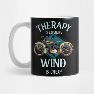 Motorcycle Therapy Wind Vintage Biker Gift Mug